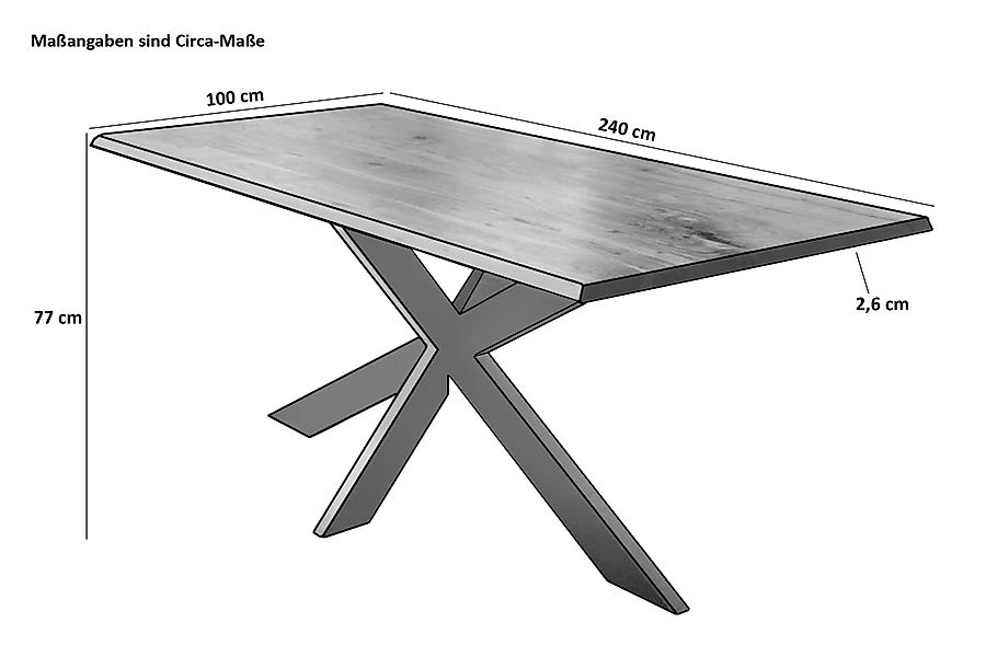 SAM® Baumkantentisch Spider, massives Akazienholz, Baumkante, günstig online kaufen