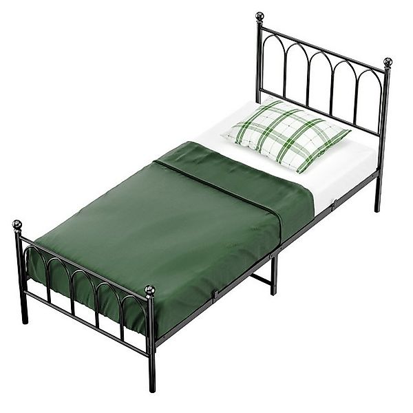 HAUSS SPOLE Metallbett 90x200cm mit Lattenrost für Schlafzimmer Schwarz mit günstig online kaufen