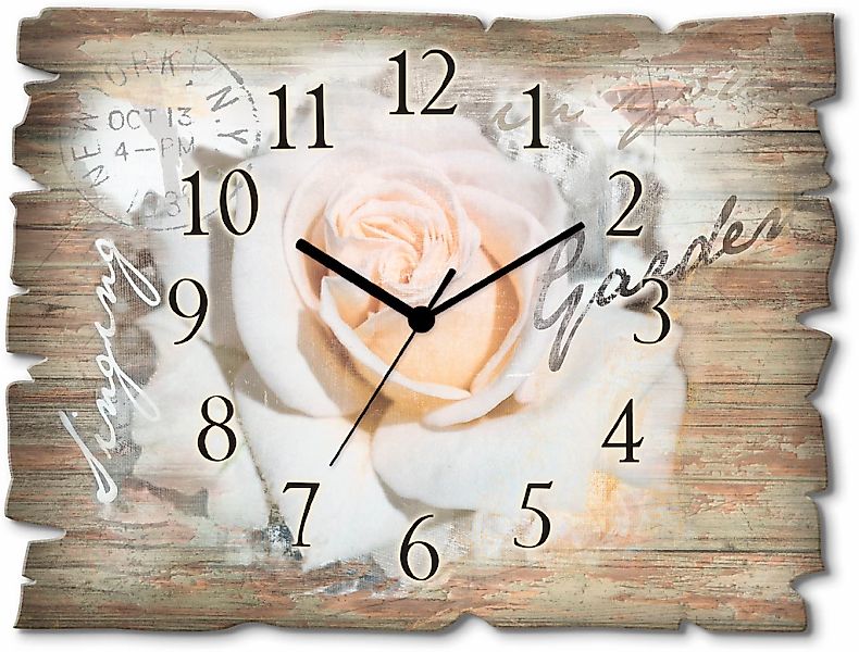 Artland Wanduhr "In Buchstaben - Rose", wahlweise mit Quarz- oder Funkuhrwe günstig online kaufen