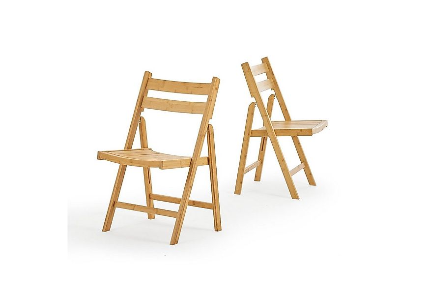 en.casa Klappstuhl (2 St), »Gran« Esszimmerstuhl aus Bambus 78x44cm günstig online kaufen