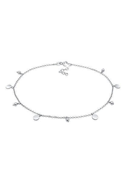 Elli Fußkette Plättchen Kugel Boho Style günstig online kaufen