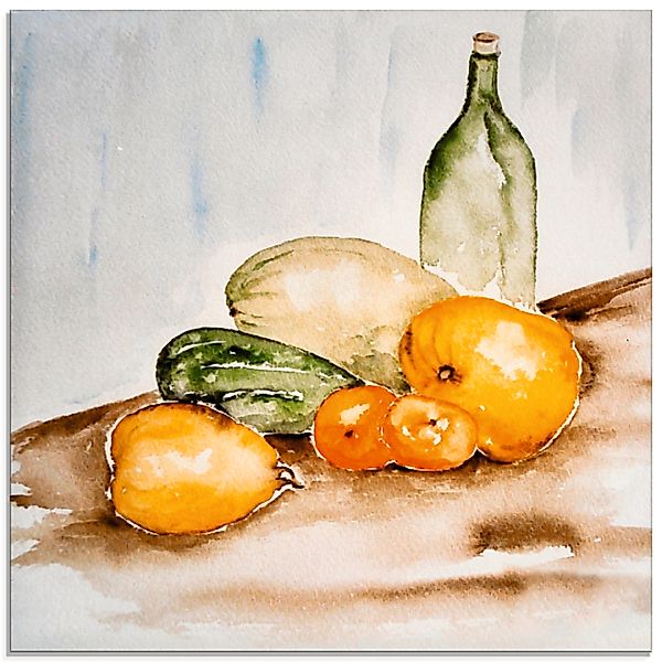 Artland Glasbild "Obst und Gemüse Aquarell", Lebensmittel, (1 St.), in vers günstig online kaufen