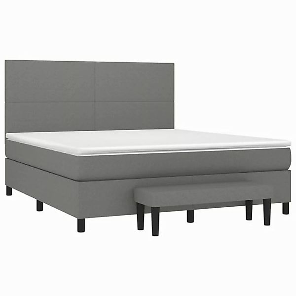 furnicato Bett Boxspringbett mit Matratze Dunkelgrau 160x200 cm Stoff (1-tl günstig online kaufen