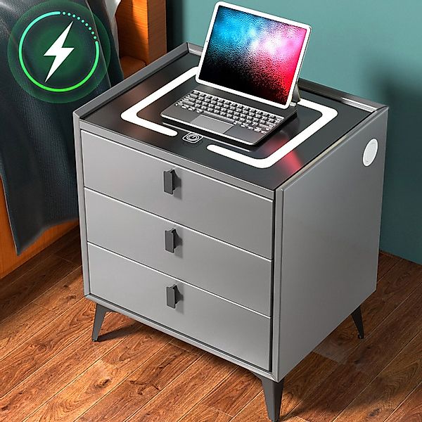 LETGOSPT Nachttisch Nachttisch mit LED,Wireless Charger günstig online kaufen