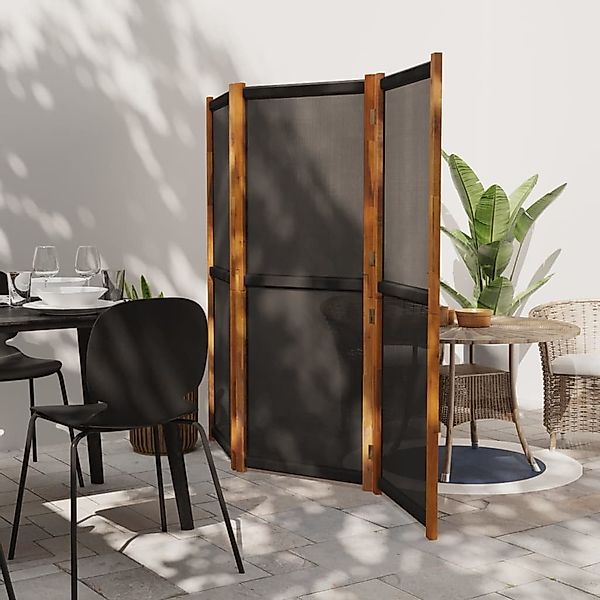 vidaXL Paravent 3-tlg Raumteiler Schwarz 210x180 günstig online kaufen