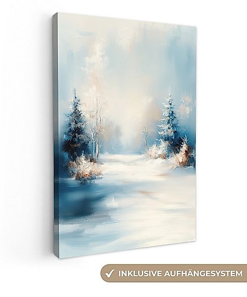 OneMillionCanvasses® Leinwandbild Wald - Winter - Natur - Abstrakt - Schnee günstig online kaufen