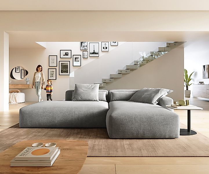 Ecksofa Freestyle Pure 310x200 cm Strukturstoff Soft Grau günstig online kaufen