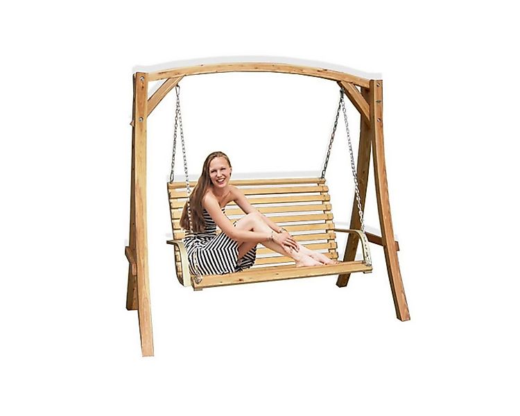 AMANKA Hollywoodschaukel Gartenschaukel aus Lärchenholz für 3 Personen mit günstig online kaufen