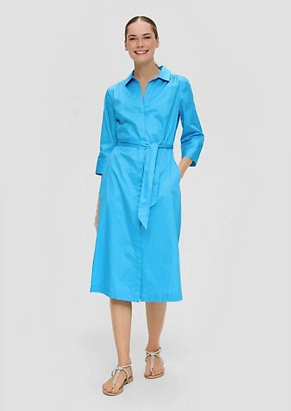 s.Oliver BLACK LABEL Maxikleid Hemdblusenkleid aus Baumwolle mit Bindegürte günstig online kaufen