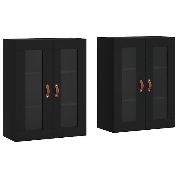 vidaXL Sideboard Wandschränke 2 Stk. Schwarz günstig online kaufen