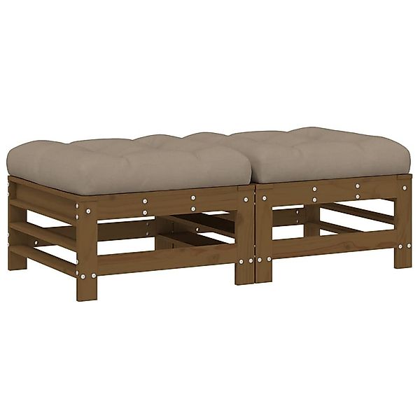vidaXL Sofaelement Gartenhocker mit Kissen 2 günstig online kaufen