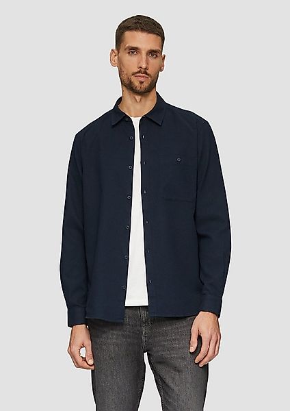 s.Oliver Langarmhemd Hemd Regular Fit: Strukturiertes Baumwollhemd mit Brus günstig online kaufen
