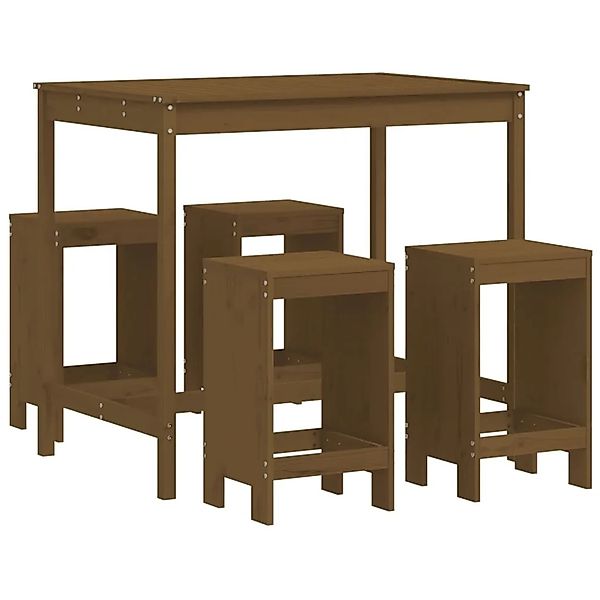 vidaXL 5-tlg Gartenbar-Set Honigbraun Massivholz Kiefer Modell 6 günstig online kaufen