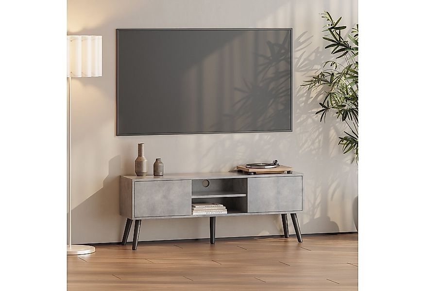 en.casa Lowboard, »Eskilstuna« Fernsehtisch 120x29,5x46,5cm Betonoptik günstig online kaufen