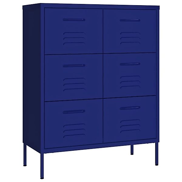 Schubladenschrank Marineblau 80x35x101,5 Cm Stahl günstig online kaufen