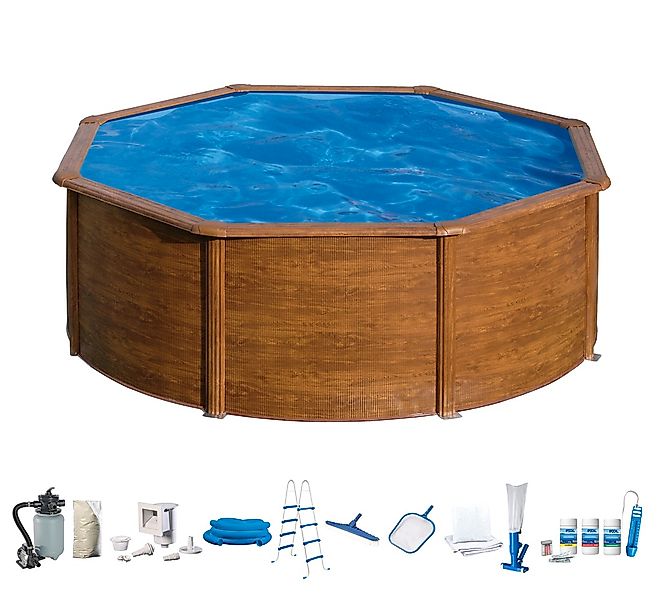 my POOL BWT Rundpool, (Set, 10 tlg.), in moderner Holzoptik, Höhe 120 cm, v günstig online kaufen