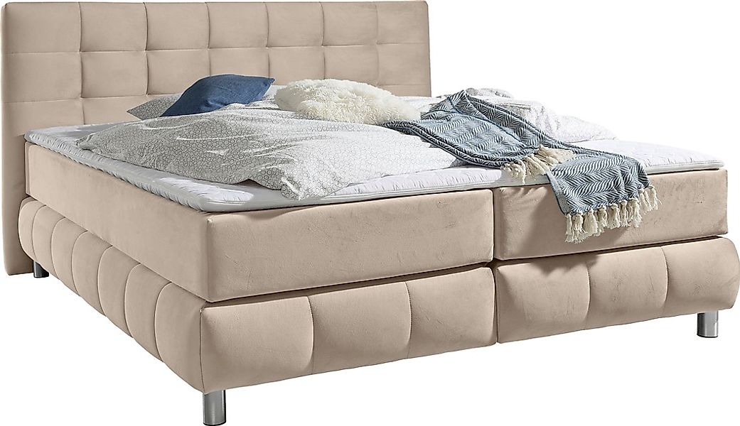 andas Boxspringbett "Salo XXL", in Samtoptik oder Struktur, 6 Breiten in Üb günstig online kaufen