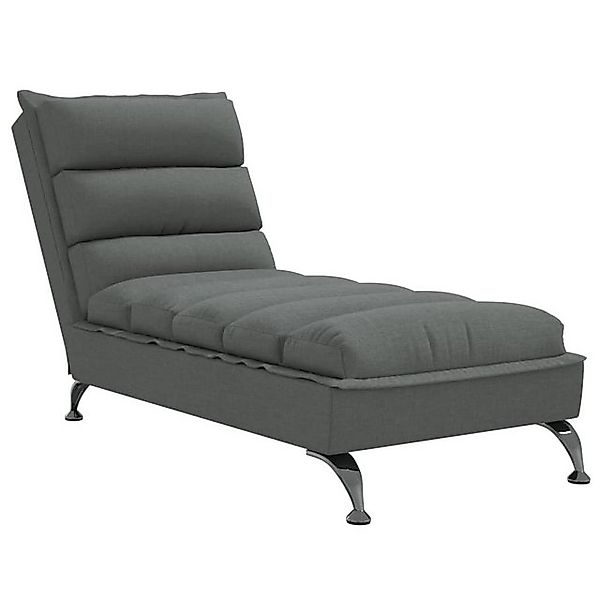 vidaXL Chaiselongue, Chaiselongue mit Kissen Dunkelgrau Stoff günstig online kaufen