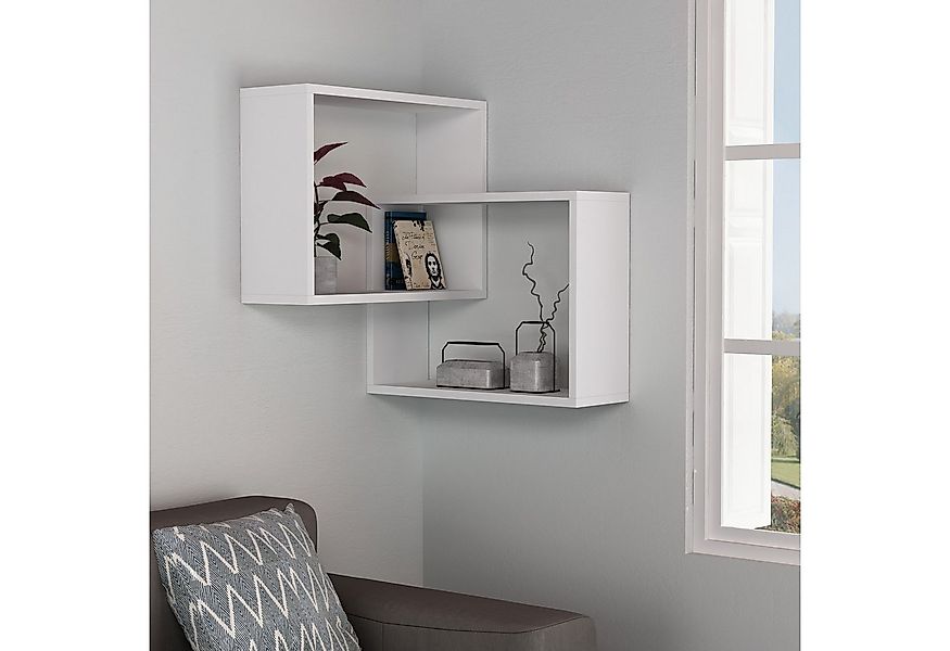 Decortie Eckregal Ring, Eck- Wandregal, Modernes Bücherregal, 60 x 20 x 68 günstig online kaufen