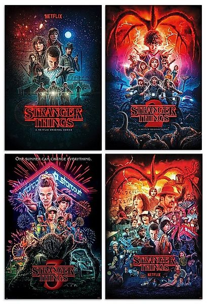 Close Up Poster Stranger Things Poster 4erSet Season 1 - 4 61 x 91,5 cm günstig online kaufen