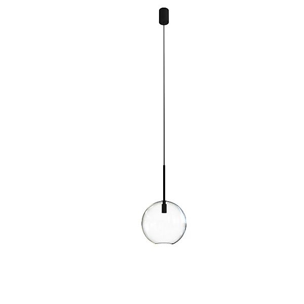 Pendelleuchte Transparent Schwarz Glas Kugel ⌀ 20cm Sphere günstig online kaufen