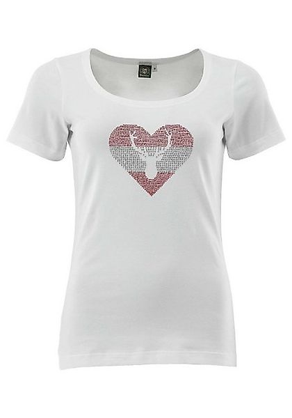 OS Trachten T-Shirt Karid Tailliert, Rundhalsausschnitt, Strass-Herz im Öst günstig online kaufen