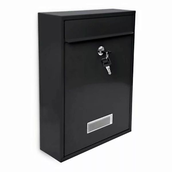 relaxdays Briefkasten Design 35 cm Farbauswahl schwarz günstig online kaufen
