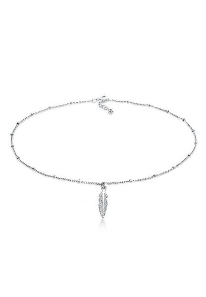 Elli Choker Basic Choker Kugelkette Feder Boho 925 Silber günstig online kaufen