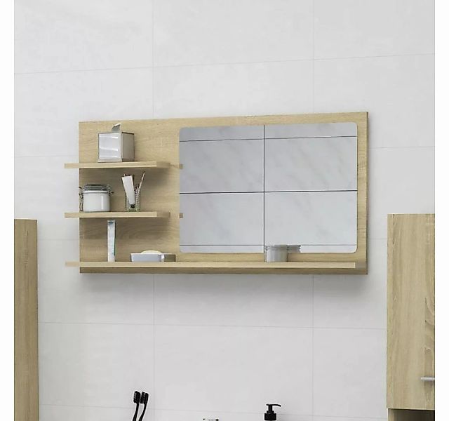 vidaXL Badezimmerspiegelschrank Badspiegel Sonoma-Eiche 90x10,5x45 cm Holzw günstig online kaufen