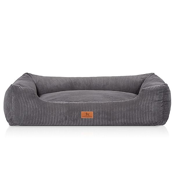 Knuffelwuff Hundebett Olivia Cord XXL 120 x 85cm Grau günstig online kaufen
