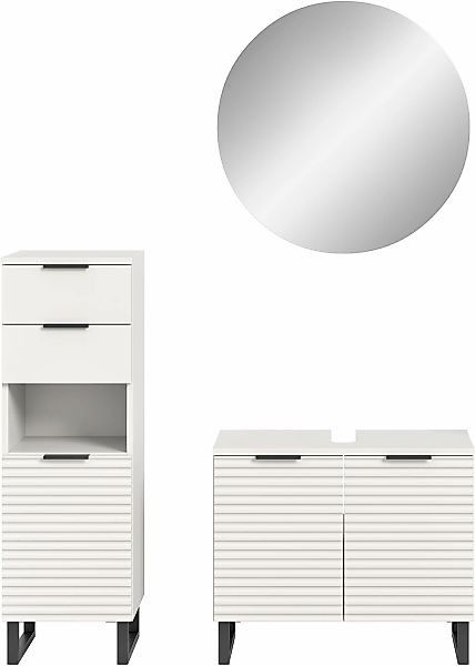 welltime Badmöbel-Set "Litica, Breite 120 cm, hochwertige Rillenfräsung, Me günstig online kaufen