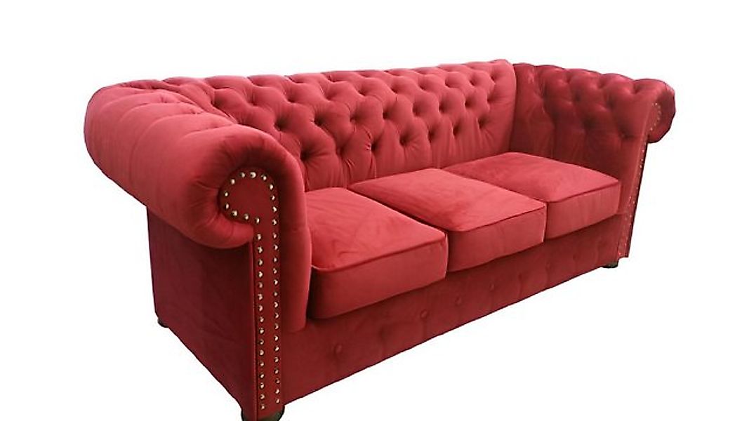 Xlmoebel Sofa Designer Sofa aus Stoff mit Polsterung - Chesterfield 3-Sitze günstig online kaufen