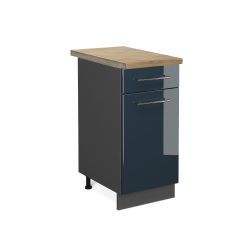 Vicco Unterschrank Fame-Line, Dunkelblau Hochglanz/Anthrazit, 80 günstig online kaufen