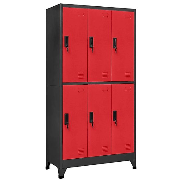 vidaXL Schließfachschrank Anthrazit und Rot 90x45x180 cm Stahl Modell 1 günstig online kaufen