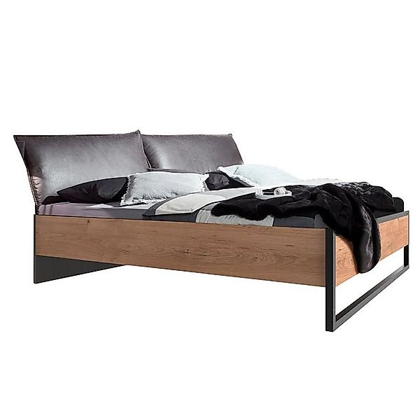 Lomadox Bett DAVENPORT-43, 160cm Liegefläche, mit Polsterkopfteil, Eiche mi günstig online kaufen