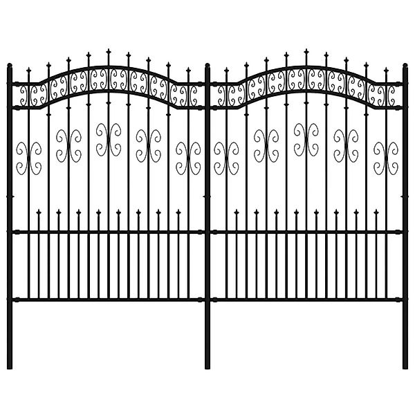 vidaXL Gartenzaun mit Speerspitze Schwarz 240 x 150 cm Pulverbeschichteter günstig online kaufen