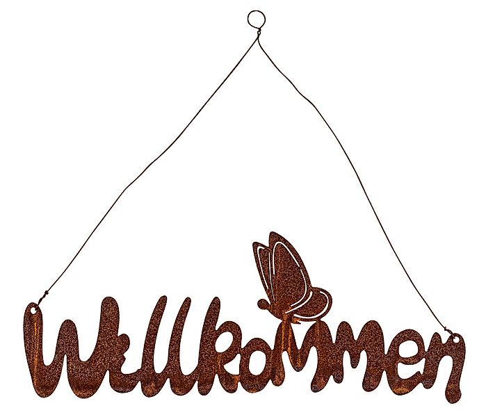 Levandeo® Deko-Schriftzug, Schild Willkommen 38x14cm Gartendeko günstig online kaufen
