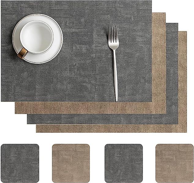 Youyijia Platzset Tischsets Abwaschbar – Doppelseitige Platzsets aus Kunstl günstig online kaufen