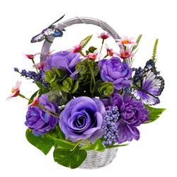 Kunstblumenstrauß - Deko Korb mit künstlichen günstig online kaufen