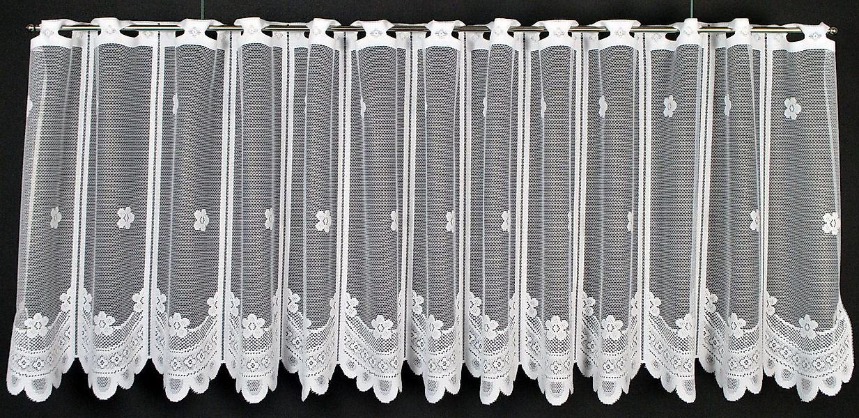 Gardinen Kranzusch Scheibengardine mit Blume, Stangendurchzug, transparent, günstig online kaufen