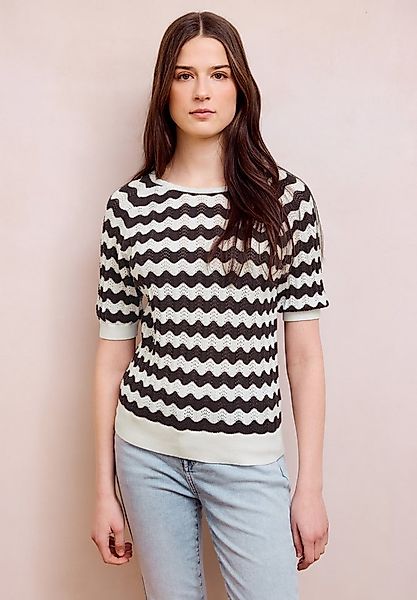 STREET ONE STUDIO Rundhalspullover mit Strick-Detail günstig online kaufen