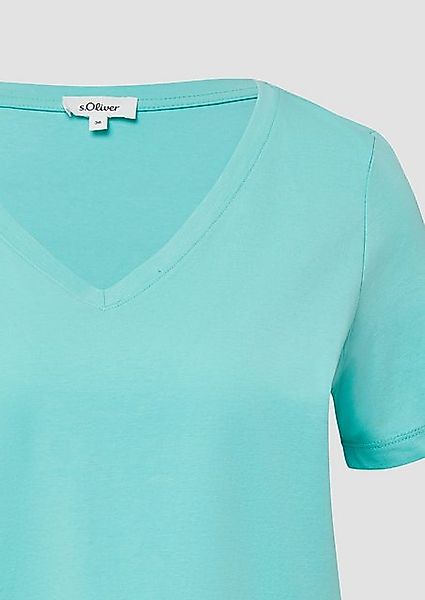 s.Oliver Kurzarmshirt T-Shirt mit V-Ausschnitt günstig online kaufen