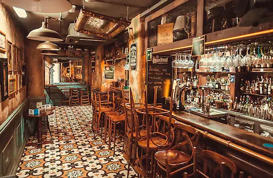 Papermoon Fototapete »RETRO PUB-BAR BISTRO RESTAURANT VINTAGE DEKORATION XX günstig online kaufen