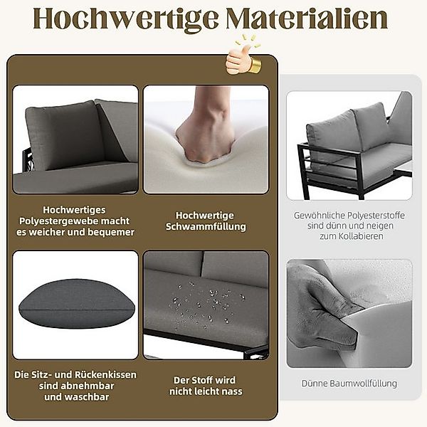 HAUSS SPOLE Sofa Seil Gartenmöbel Set mit allen Sitz- Und Rückenkissen, Bal günstig online kaufen