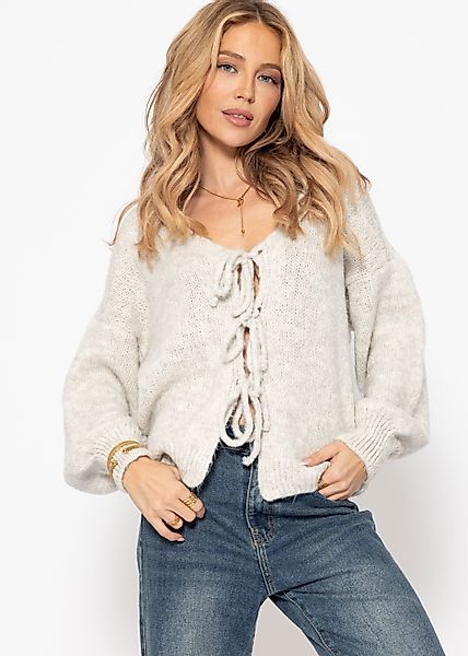 SASSYCLASSY Cardigan Strickjacke Damen mit Schleifenverschluss günstig online kaufen