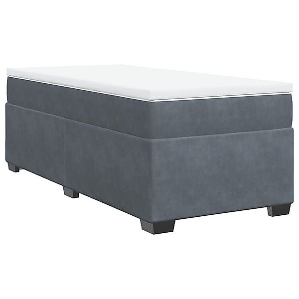 vidaXL Boxspringbett, Boxspringbett mit Matratze Dunkelgrau 90x190 cm Samt günstig online kaufen