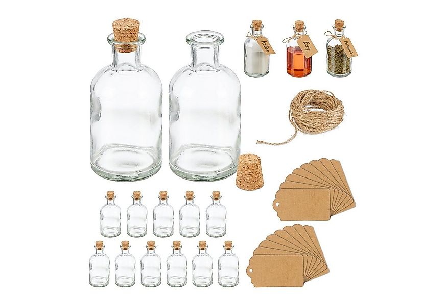 relaxdays Deko-Glas Dekogläser Set mit Korkdeckel (16er Set, 16 St., 16er S günstig online kaufen