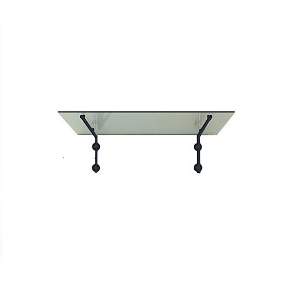 Glaszentrum Hagen L 120x90 cm Glasvordach inkl. Halter Ral7016 Klarglas günstig online kaufen