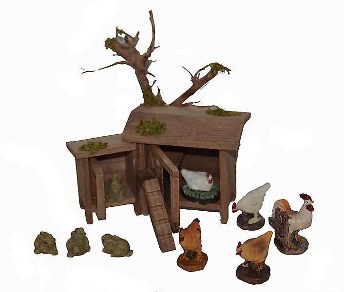 Alfred Kolbe Krippen-Zubehör Hühner- mit Hasenstall inkl. Hühner und Hasen, günstig online kaufen