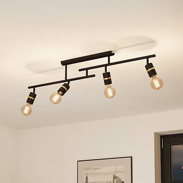 Deckenleuchte Lurone, schwarz, vierflammig günstig online kaufen